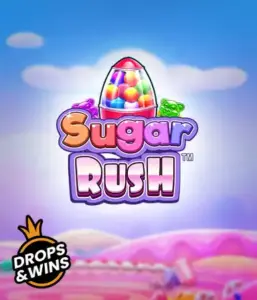 Dive into the sweet world of Sugar Rush by Pragmatic Play, featuring a colorful candy dispenser on a fantastic background of candyland. This image evokes the fun and excitement of the game, highlighted with multicolored candies and charming typography. Ideal for those with a sweet tooth, offering endless entertainment. 